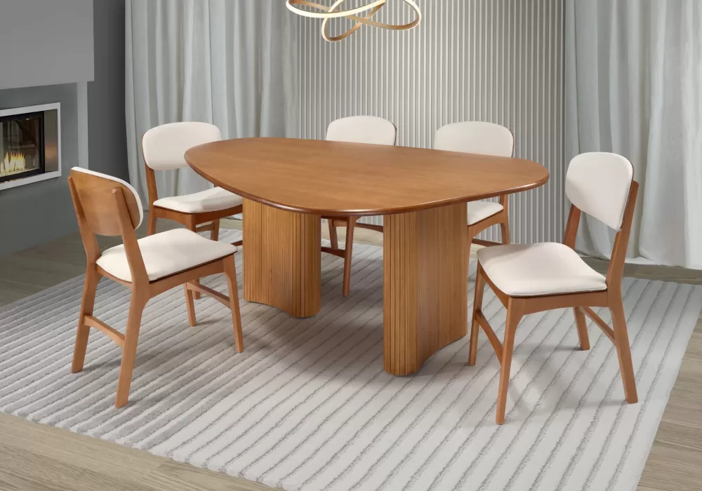 Mesa Orgânica – Design Contemporâneo e Elegância em Madeira