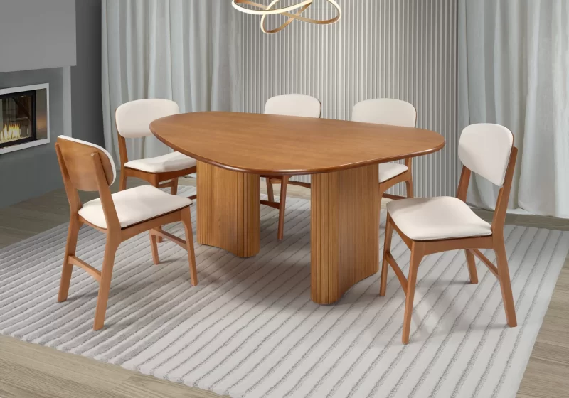 Mesa Orgânica – Design Contemporâneo e Elegância em Madeira