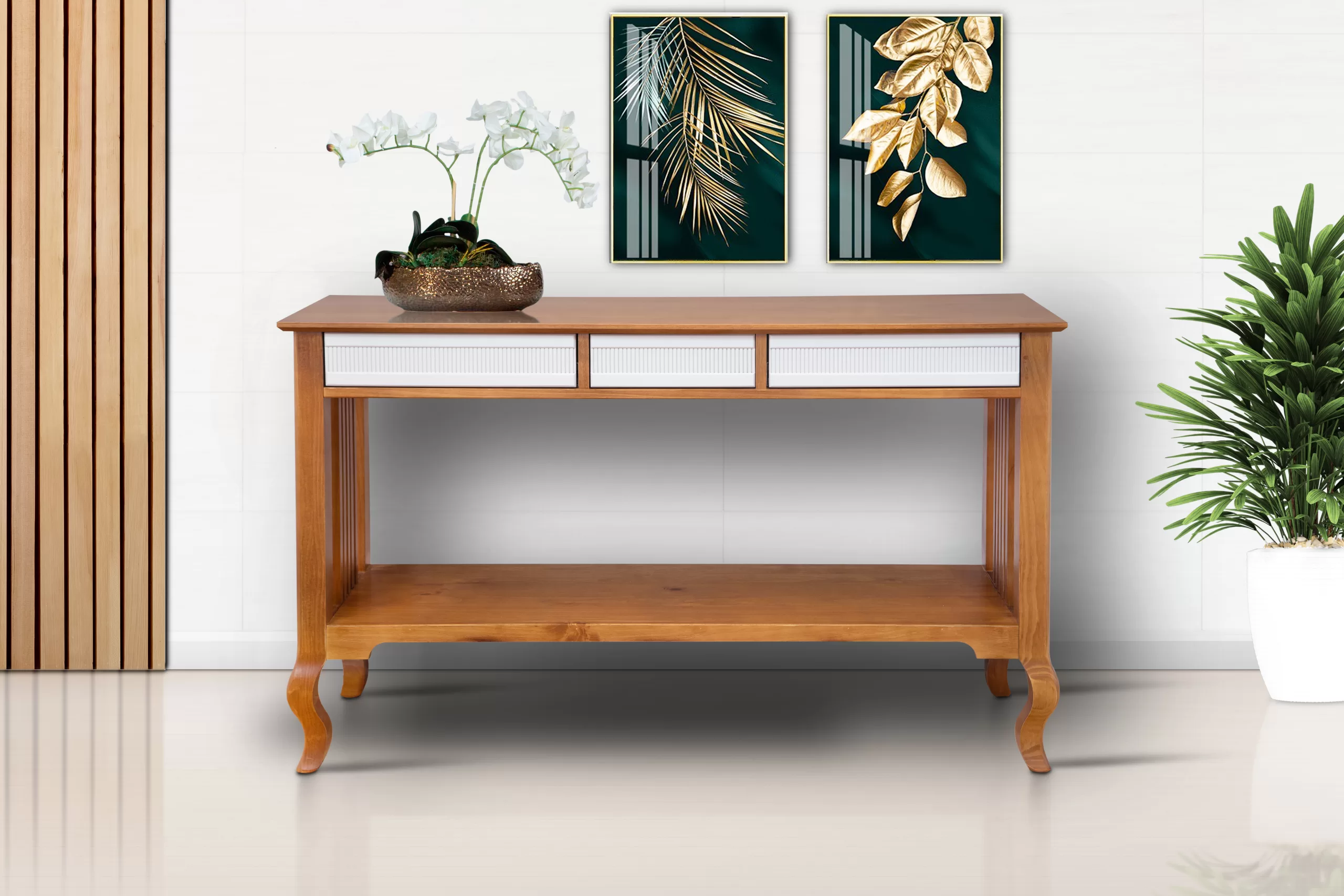 Aparador Madri 3 Gavetas em Madeira Maciça