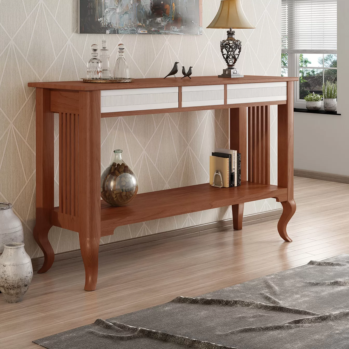 Aparador Madri 3 Gavetas em Madeira Maciça - Imagem 2