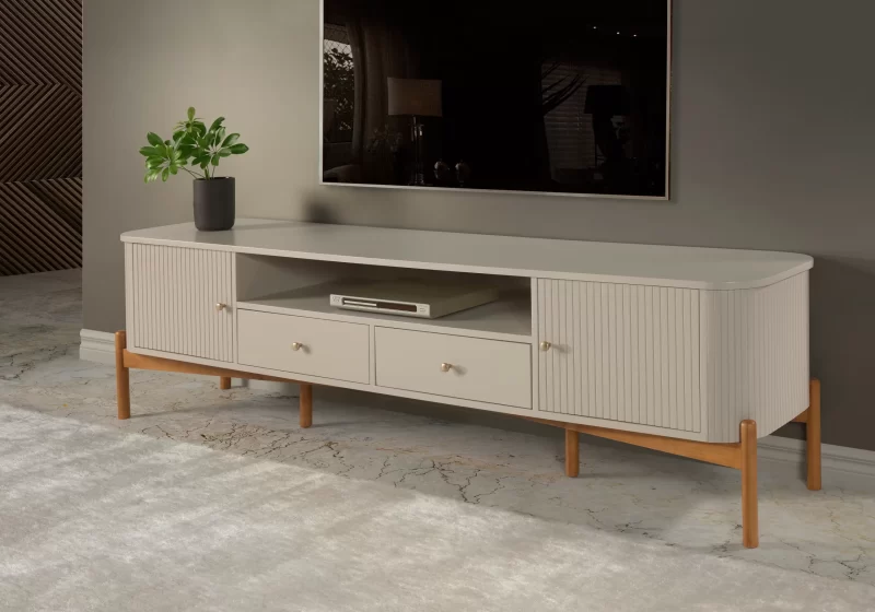 Rack aurora para Sala com 2 Portas e 2 Gavetas – Design Único