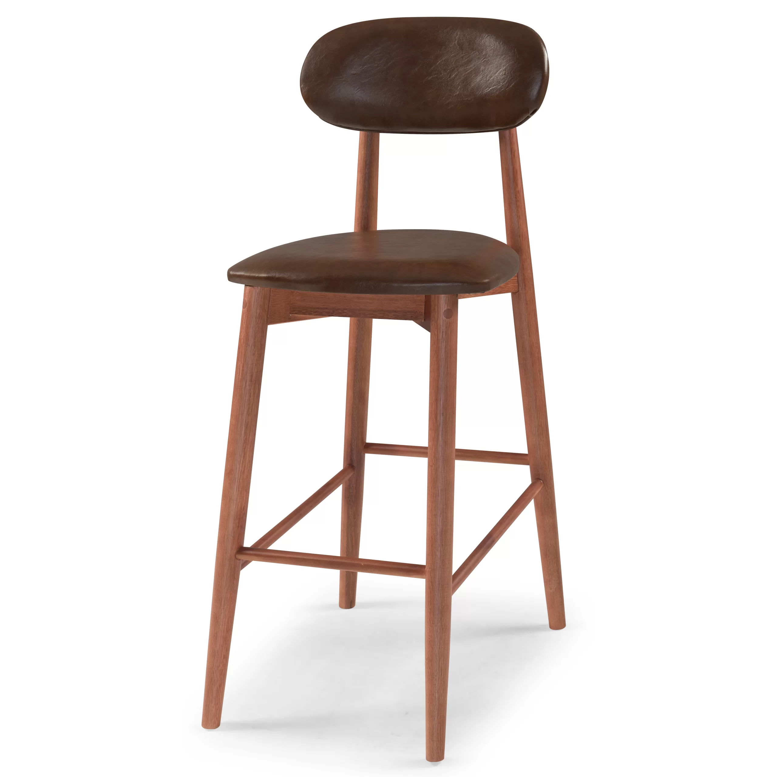 Banqueta Serena Estofada em Madeira Maciça para Cozinha - Imagem 3