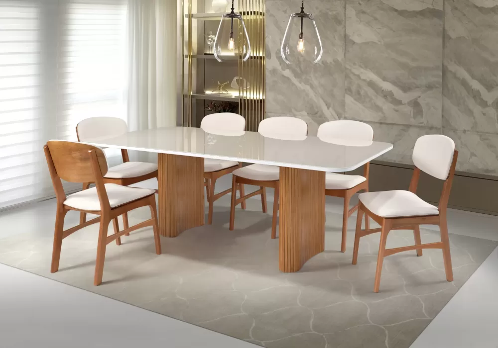 Mesa de Jantar Aurora – Design Moderno e Sofisticação Natural
