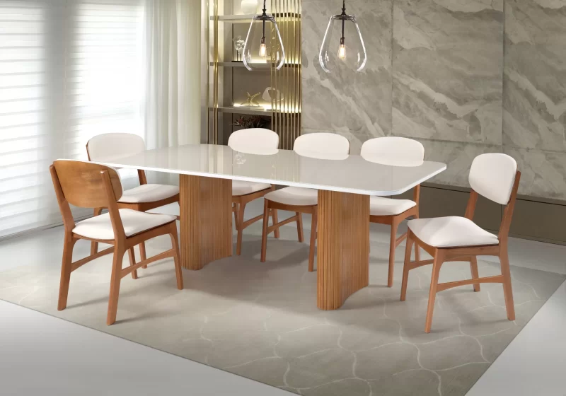 Mesa de Jantar Aurora – Design Moderno e Sofisticação Natural