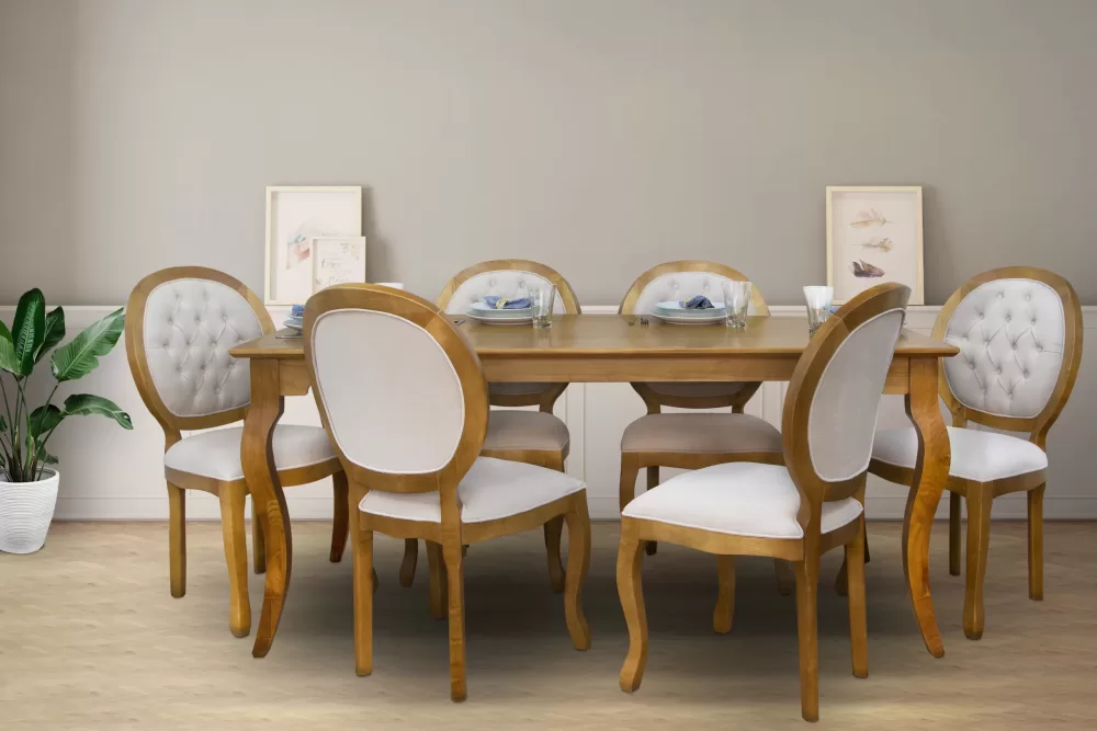 Cadeira Canadá Medalhão – Elegância Clássica e Conforto