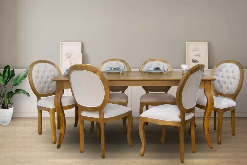 Cadeira Canadá Medalhão – Elegância Clássica e Conforto