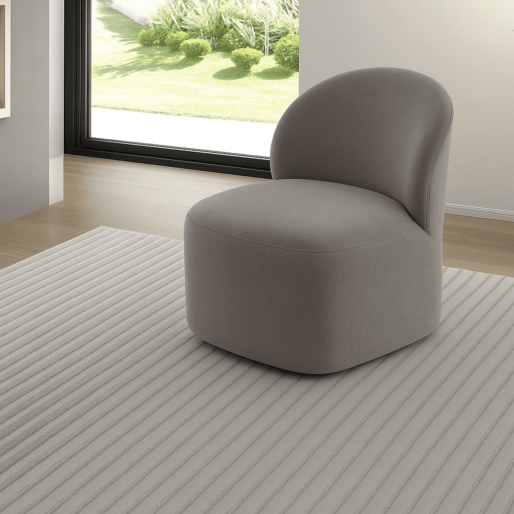 Poltrona e Puff Living – Estofado Moderno e Confortável