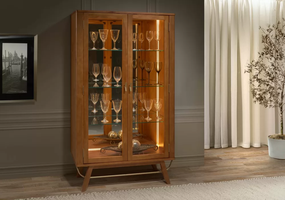 Cristaleira Tulipa – Elegância que transforma sua sala