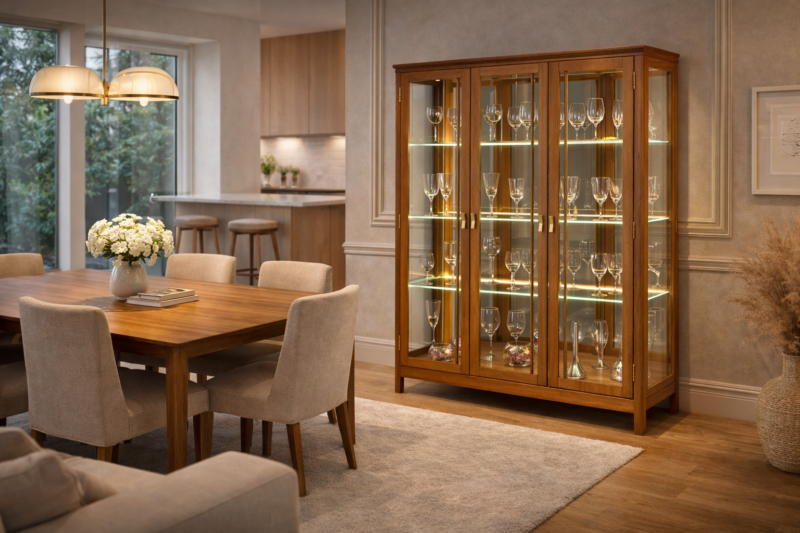 Cristaleira serena 3 portas luxuosa